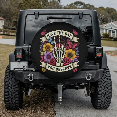Spare Tire Cover, Retro Tropical Sunset Design, Surfboards And Palm Trees, Beach Hawaiian Vibe, Backup Camera Hole Option, Universal Fit Suv Spare Tire Cover