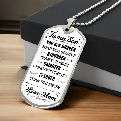 To My Son Dog Tag Necklace, Gift For Son From Mom, Son Gifts, Jewelry Gift For Son, Custom Necklace For Son - Army Tag Necklace, Dog Tag