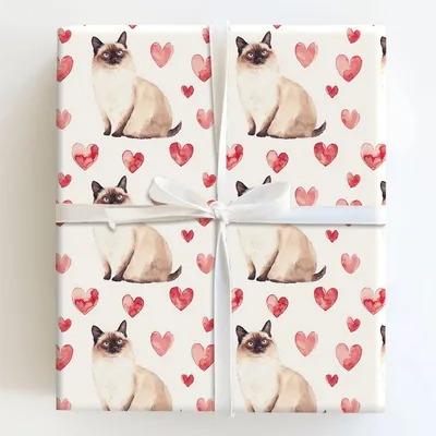 Burmese Valentine - Gift Wrap for Christmas, Holidays Wrapping Paper, Christmas Wrapping Paper