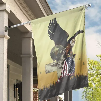 Us Eagle Veteran Flag Honor Military Memorial Day Garden Flags Patriotic Decorations Outdoor Vertical House Flag