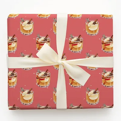 Cider Lane - Gift Wrap for Christmas, Holidays Wrapping Paper, Christmas Wrapping Paper