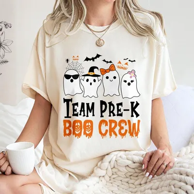 Cute Ghost Team T Shirt for Teachers,Halloween Student Tee,Unisex Premium Cotton Relaxed Fit