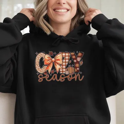 Coquette Cozy Season Hoodie, Thankful Fall Aesthetic Hoodie, Trendy Thanksgiving Hoodie, Gifts For Thanksgiving