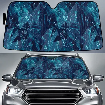 Ice Grunge Seamless Texture Sea Blue Tone Car Sun Shades Cover Auto Windshield PrintSyde