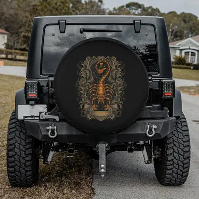 Zodiac Sign Scorpio Nocturnal Animal Scorpion Spare Tire Cover Thickening Leather Universal Fit Spare Tire Cover