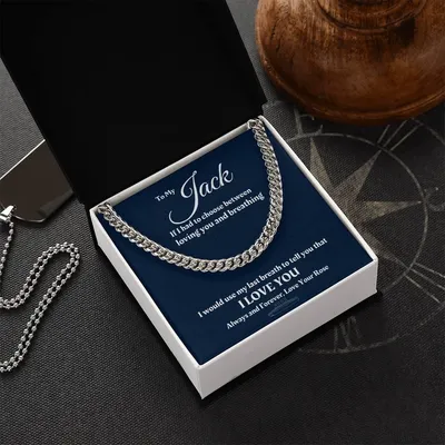 To My Boyfriend Cuban Link Chain Titanic Necklace Valentines Gift For Him Anniversary Gift For Boyfriend