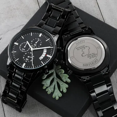 Irish American B-day Watch Engraving Chronograph Watch