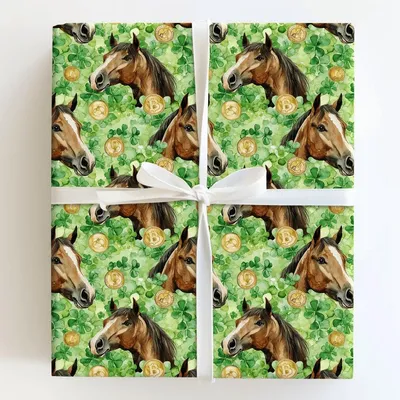 Golden with the American Quarter Horse - Gift Wrap for Christmas, Holidays Wrapping Paper, Christmas Wrapping Paper