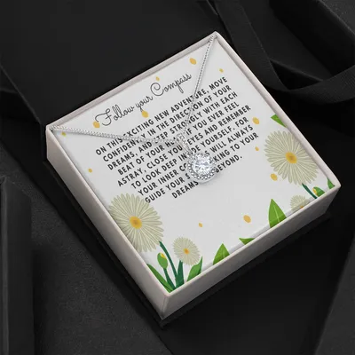 To My Graduation Daughter Love Knot Necklace - Graduation Gift Necklace For Girls Jewelry - College - High School - Elementary School - Senior Graduation - Compass - Daughter Mother Necklace - Daughter Gift From Mommy - Daughter Birthday Gift