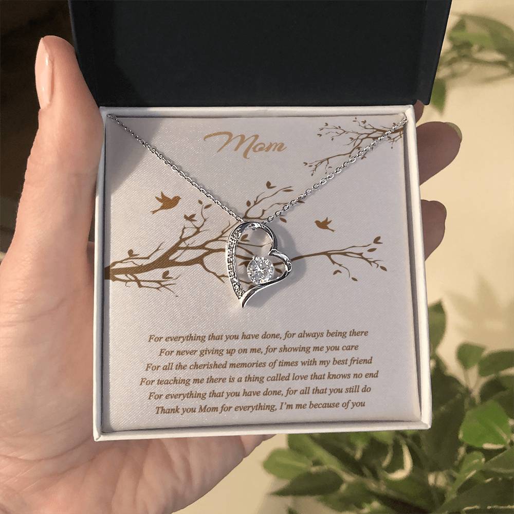 Thank You Mom - I'm Me Because Of You - Forever Love Necklace