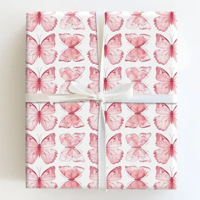 Flirty Flutters - Gift Wrap for Christmas, Holidays Wrapping Paper, Christmas Wrapping Paper