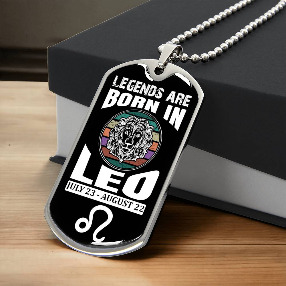 Leo Legend Dog Personalized Tag Necklace - Army Tag Necklace, Dog Tag