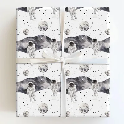 Lunar Walk - Gift Wrap for Christmas, Holidays Wrapping Paper, Christmas Wrapping Paper