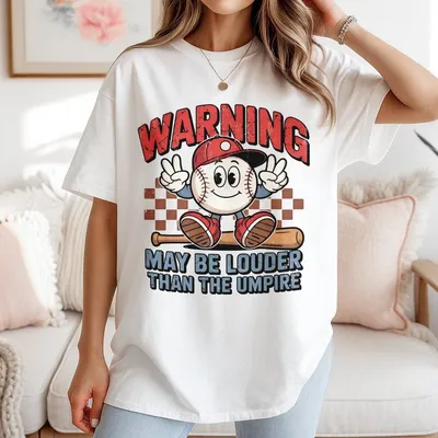 Funny May Be Louder Than The Umpire Baseball T-Shirt Game Day Baseball Mama T-Shirt Retro Baseball Mom Gift