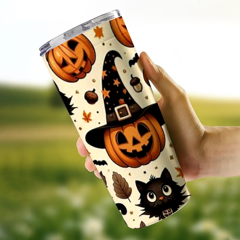 Cute Halloween 20oz Tumbler Wrap – Fun Spooky Cup Design