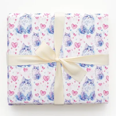 Purrfect Purrs - Gift Wrap for Christmas, Holidays Wrapping Paper, Christmas Wrapping Paper
