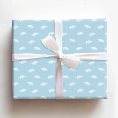 Baby Blue Hog - Gift Wrap for Christmas, Holidays Wrapping Paper, Christmas Wrapping Paper