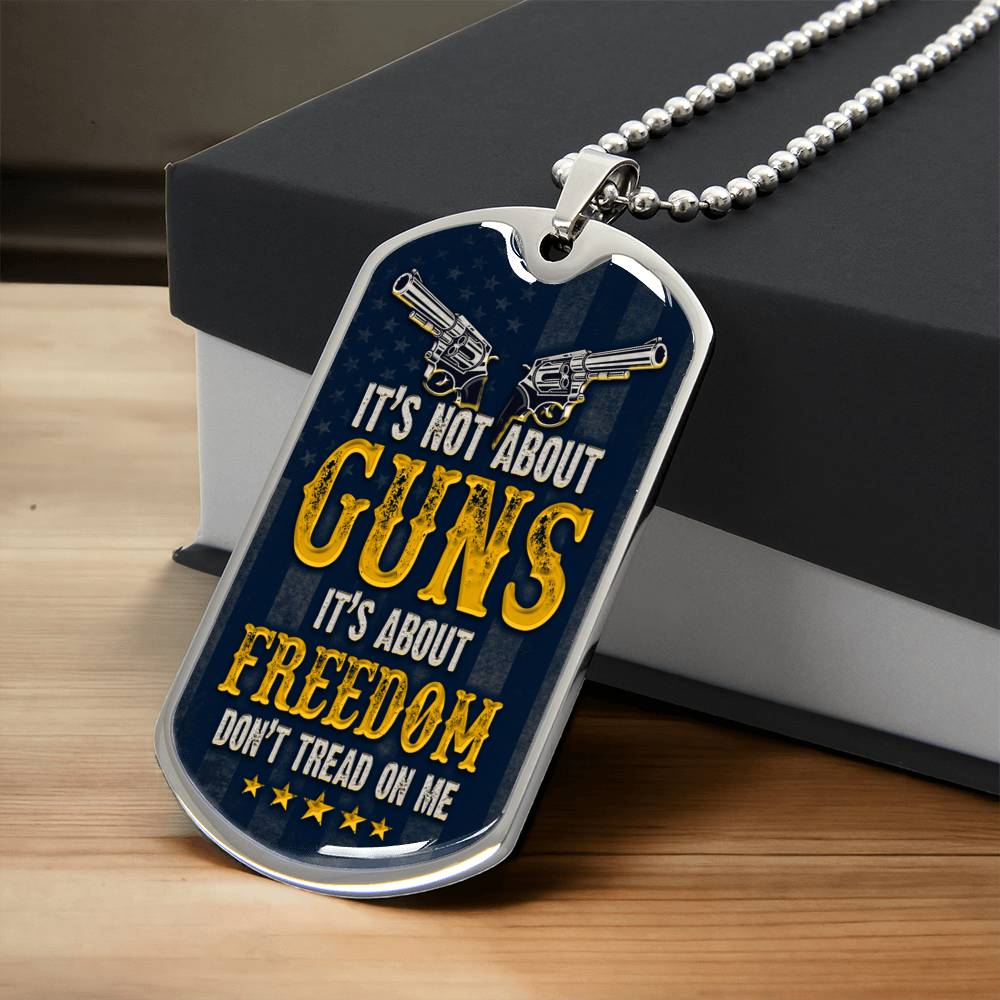 Freedom Dog Tag Necklace - Army Tag Necklace, Dog Tag
