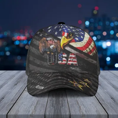 Baseball Cap Usa Eagle With Legion Stars And Flag Military Helmet Tribute Design Baseball Cap