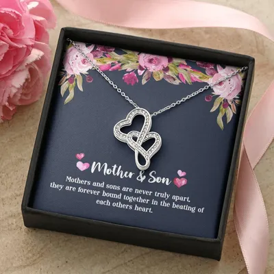 Mother & Son - Never Truly Apart Double Hearts Necklace