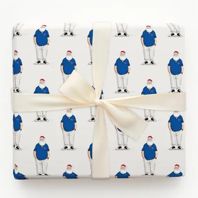 Kansas Santa Polo - Gift Wrap for Christmas, Holidays Wrapping Paper, Christmas Wrapping Paper