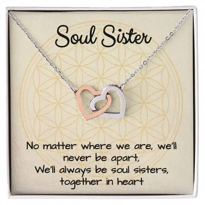 Soul Sisters Together In Heart Interlocking Hearts Necklace