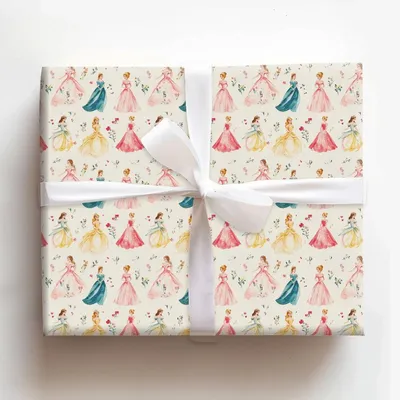 Traditional Princess - Gift Wrap for Christmas, Holidays Wrapping Paper, Christmas Wrapping Paper