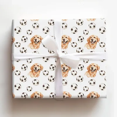 Dribble the Bone - Gift Wrap for Christmas, Holidays Wrapping Paper, Christmas Wrapping Paper