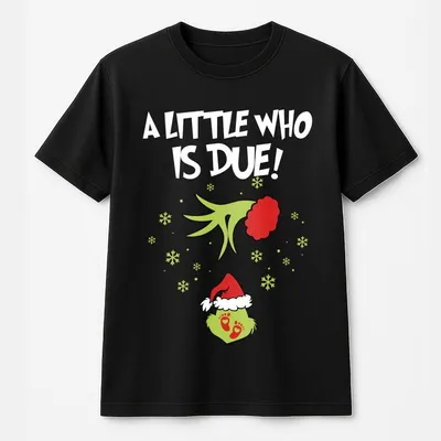 A Little Who Is Due Christmas Maternity T-Shirt, Pregnancy Announcement T-Shirt, Mom To Be Gift