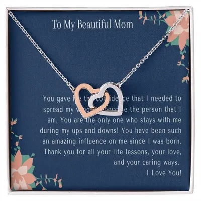 Mother'S Day Necklace To My Beautiful Mom Necklace Mothers Day Gift From Daughter Mom Gift From Son Mom Necklace Interlocking Hearts Necklace