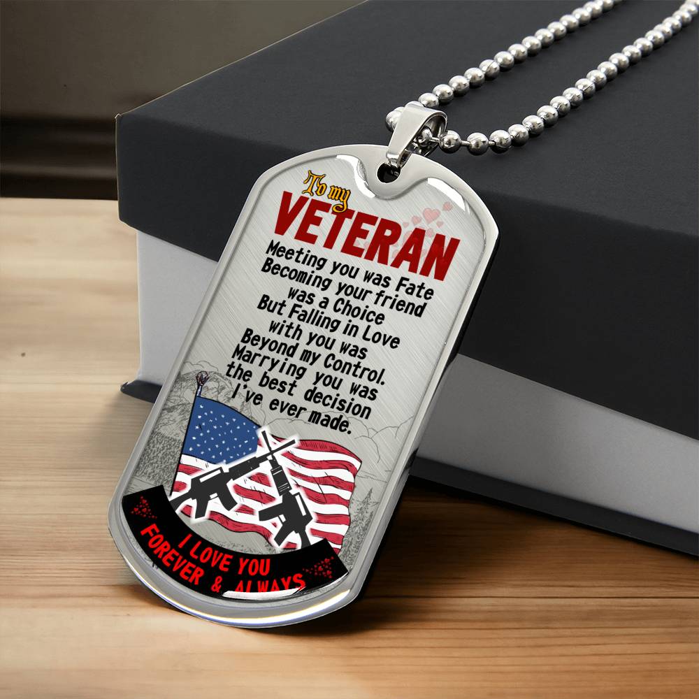 Gift For Hubby - Veteran Gift - Premium Dog Tag - Army Tag Necklace, Dog Tag