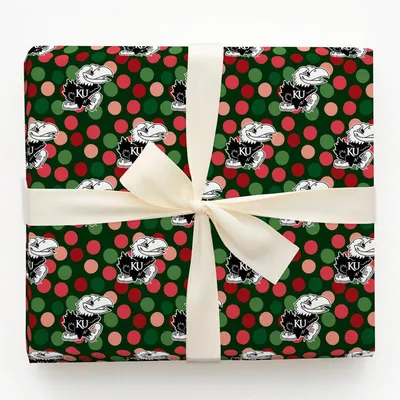 Jayhawk Winter Dots - Gift Wrap for Christmas, Holidays Wrapping Paper, Christmas Wrapping Paper