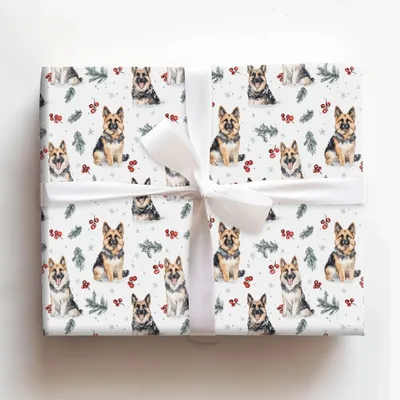 Snow Day for the Shep - Gift Wrap for Christmas, Holidays Wrapping Paper, Christmas Wrapping Paper