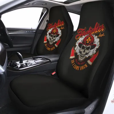 Firefighter Department Skull Print Universal Fit Car Seat Covers