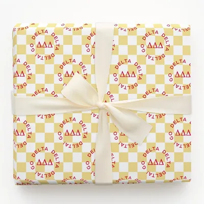 Checked in Tri Delt - Gift Wrap for Christmas, Holidays Wrapping Paper, Christmas Wrapping Paper