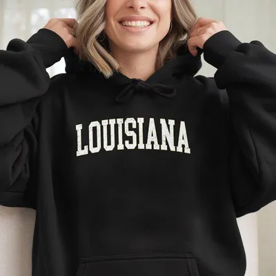 Louisiana State Hoodie, Vintage Louisiana Hoodie, Louisiana Gift, Game Day Hoodie, Retro Louisiana Hoodie, Unisex