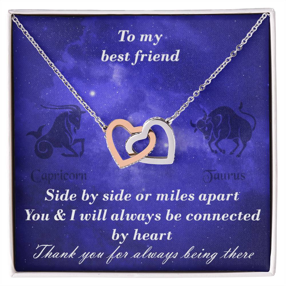Capricorn To Taurus Best Friend Interlocked Hearts Necklace Interlocking Hearts Necklace