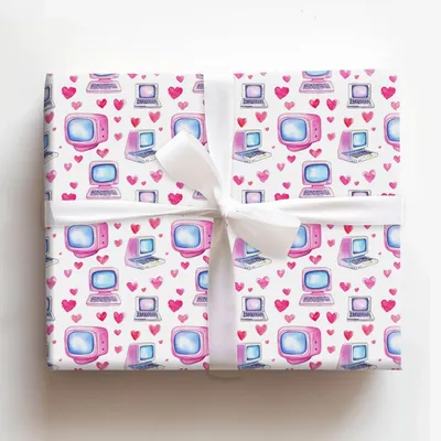 Pixelated Love - Gift Wrap for Christmas, Holidays Wrapping Paper, Christmas Wrapping Paper