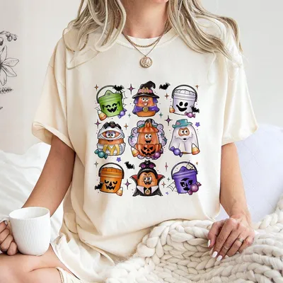 Mcdonal'S Halloween Bucket T-Shirt Cute Boo Buckets Spooky Season Cozy Fall T-Shirt