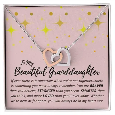 To My Beautiful Granddaughter - Interlocking Hearts Necklace [Soq4-26]