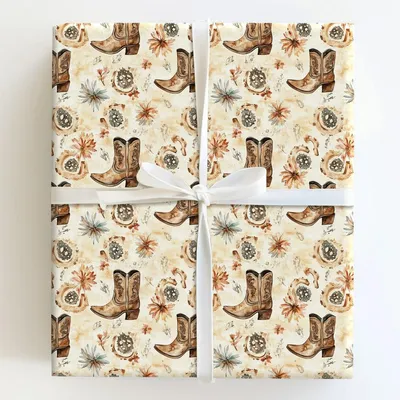 Howdy Heels - Gift Wrap for Christmas, Holidays Wrapping Paper, Christmas Wrapping Paper