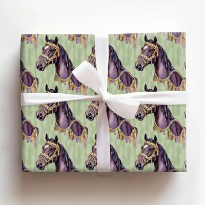 Mardi Gras Stallion - Gift Wrap for Christmas, Holidays Wrapping Paper, Christmas Wrapping Paper