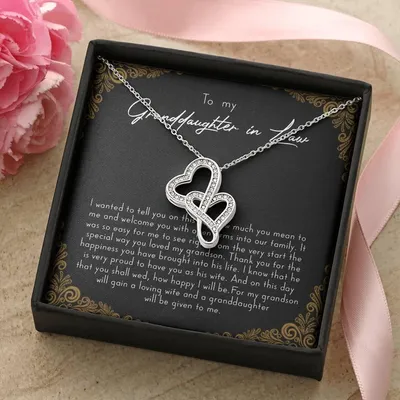 To My Granddaughter-In-Law Gift I Wanted To Tell You  Double Hearts Necklace