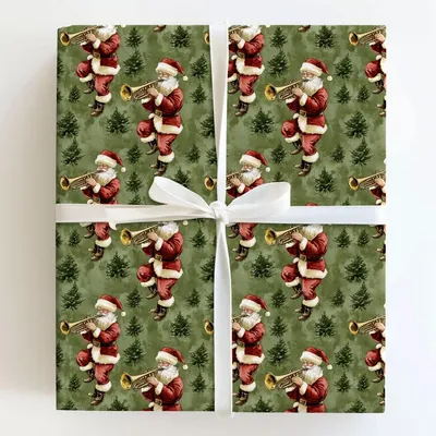 Jolly Trumpet - Gift Wrap for Christmas, Holidays Wrapping Paper, Christmas Wrapping Paper