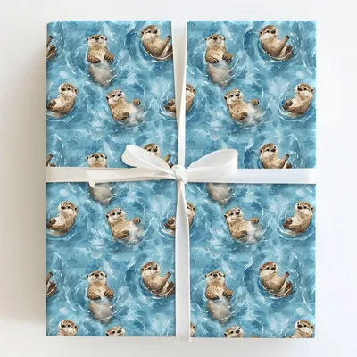 River Sweet - Gift Wrap for Christmas, Holidays Wrapping Paper, Christmas Wrapping Paper