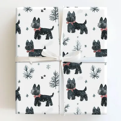 Merry Scottie Mingle - Gift Wrap for Christmas, Holidays Wrapping Paper, Christmas Wrapping Paper