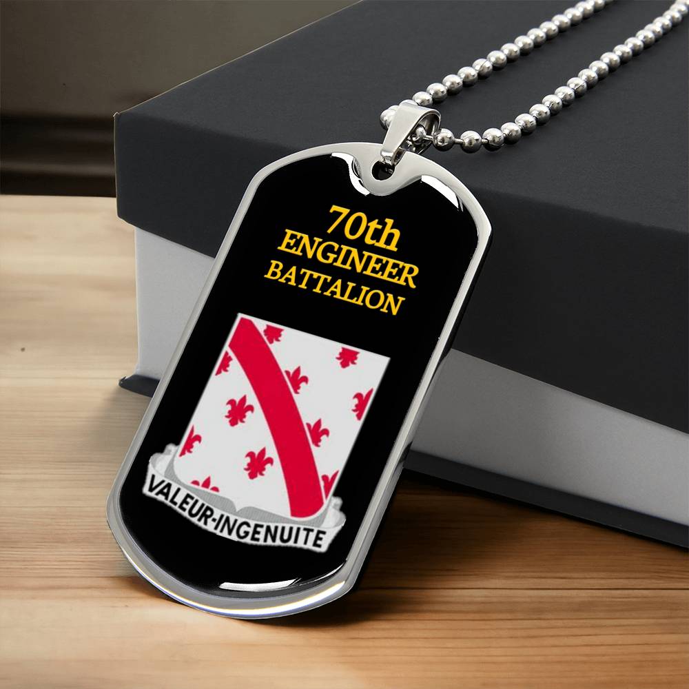 Awesome Dog Tag For 70Th Engineer Battalion - Army Tag Necklace, Dog Tag