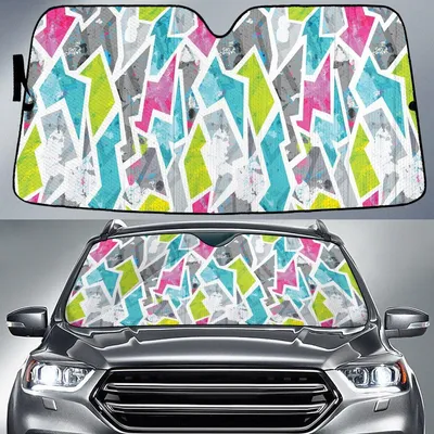 Abstract Geometric Ambesonne Grunge Pattern Car Sun Shades Cover Auto Windshield PrintSyde