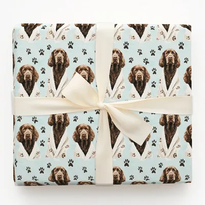 Spa Day with the Boykin Spaniels - Gift Wrap for Christmas, Holidays Wrapping Paper, Christmas Wrapping Paper