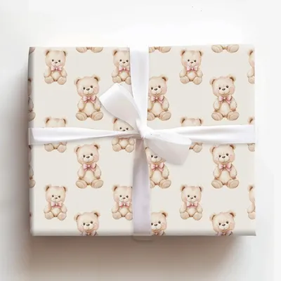 Cuddles and Bows - Gift Wrap for Christmas, Holidays Wrapping Paper, Christmas Wrapping Paper